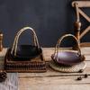 Wuhe Ceramic Serving Plate with Bamboo Handle