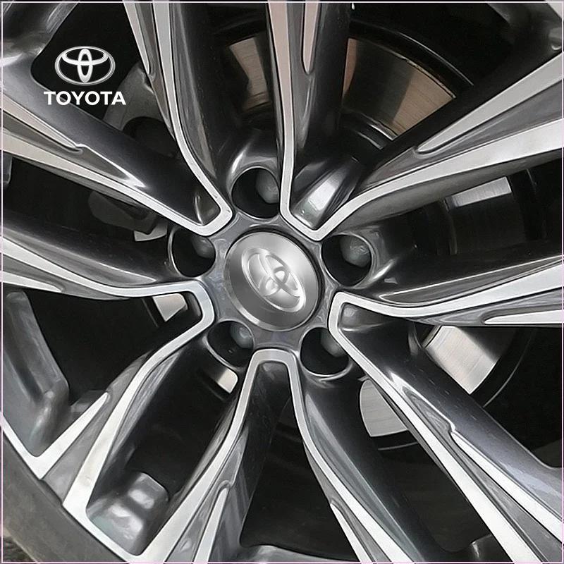 4pcs Car Wheel Center Hub Sticker 56mm Emblem Decal Wheel Sticker for Toyota C-hr Prado Rav4 Yaris Hilux Prius Avensis Corolla Camry