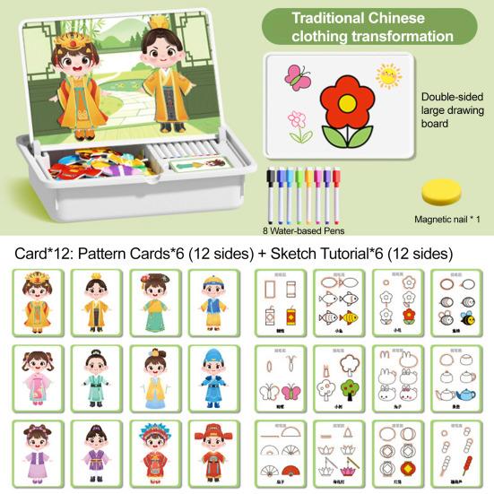 Cartoon Magnetic Puzzle Board Game Dress-up Dinosaur Vehicles Animal Preschool Learning