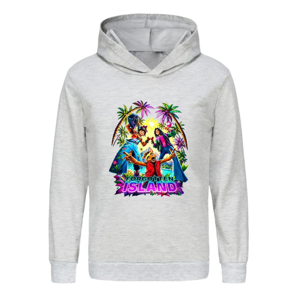 5877 Kids Boys Girls Forgotten Island Anime Print Casual Long Sleeves Hoodies