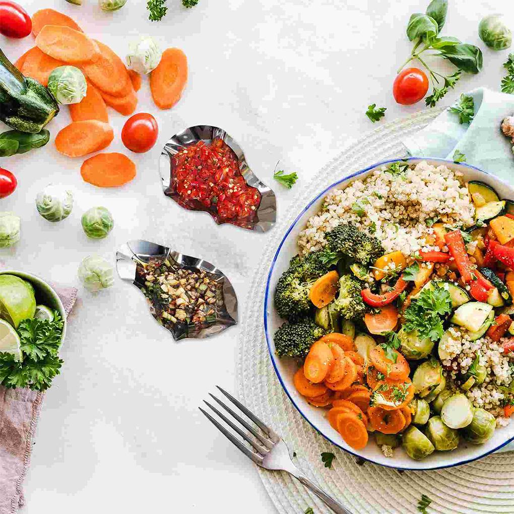 Sauce Dish Portable Stainless Steel Appetizer Tray Roast Spice Seasoning Plates Condiment Washable Dipping Household Kitchen