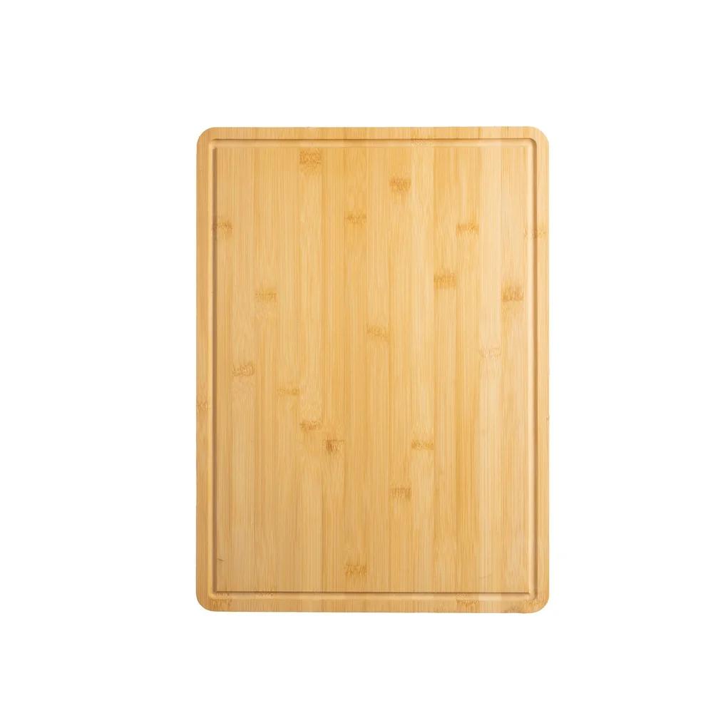 Non-slip Bamboo Cutting Board with Juice Groove Large Rectangular Chopping Board Eco-friendly Durable Kitchen Prep Tool with