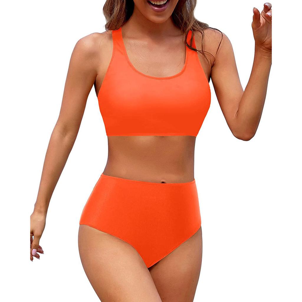 Women's Split Sexy Bikini Fashion High Waist Bra Padded No Steel Bra Swimsuit