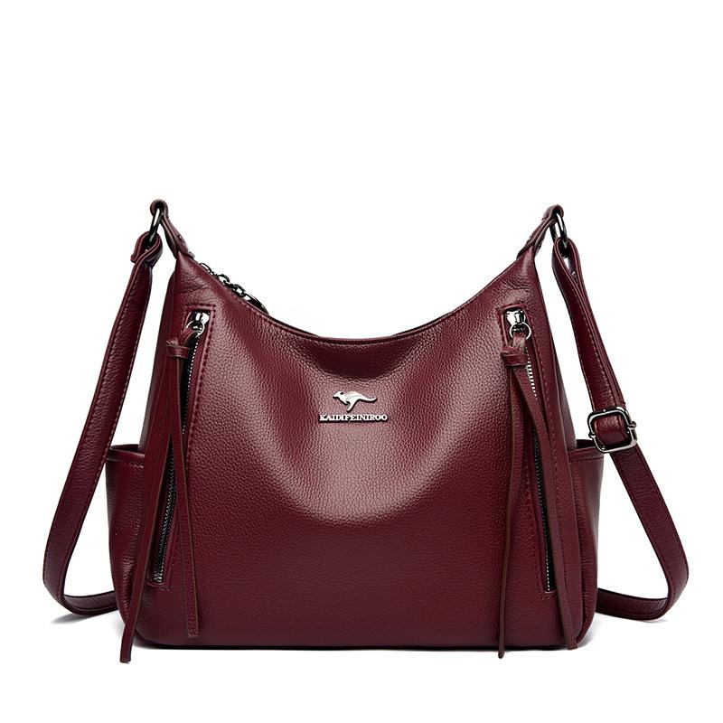 Retro Echtleder Achseltasche, Pendel-Einzelschultertasche für die Arbeit, Nische, Einfache und trendige Umhängetasche