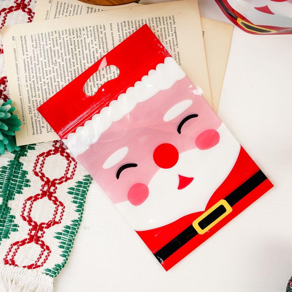 25Pcs Plastic Bags Christmas Candy Bag Merry Christmas Gift Packages Bags  Party Supplies
