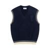Nuovo Gilet Pullover Lavorato a Maglia a Righe con Scollo a V Autunnale e Invernale con Logo Testuale a Forma di Cuore Maglione Base Lavorato a Maglia di Pecora