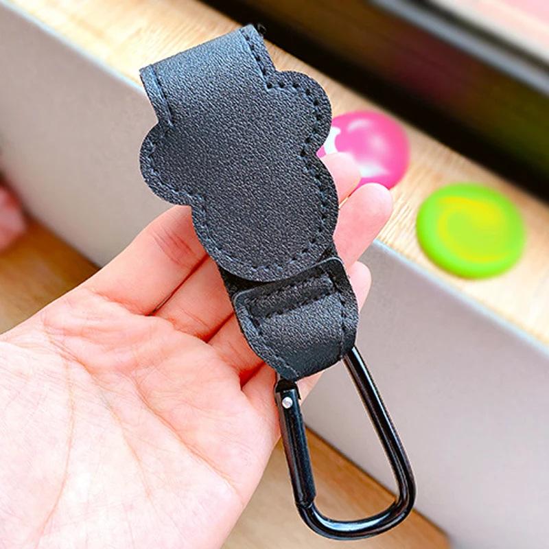 1pcs PU Leather Baby Bag Stroller Hook Pram Rotate 360 Degree Rotatable Cartoon Cart Organizer Pram Hook Stroller Accessories