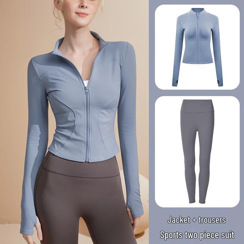 

Women s Long Sleeve Sport Jacket for Yoga, Fitness, Running, Pilates - Stand Collar Cardigan Top XL