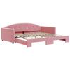 Daybed Pull out Pink 100x200 cm Velvet
