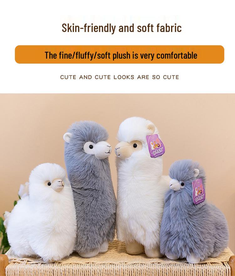 White Alpaca Plush Toy - Cartoon Simulation Doll & Comfort Companion
