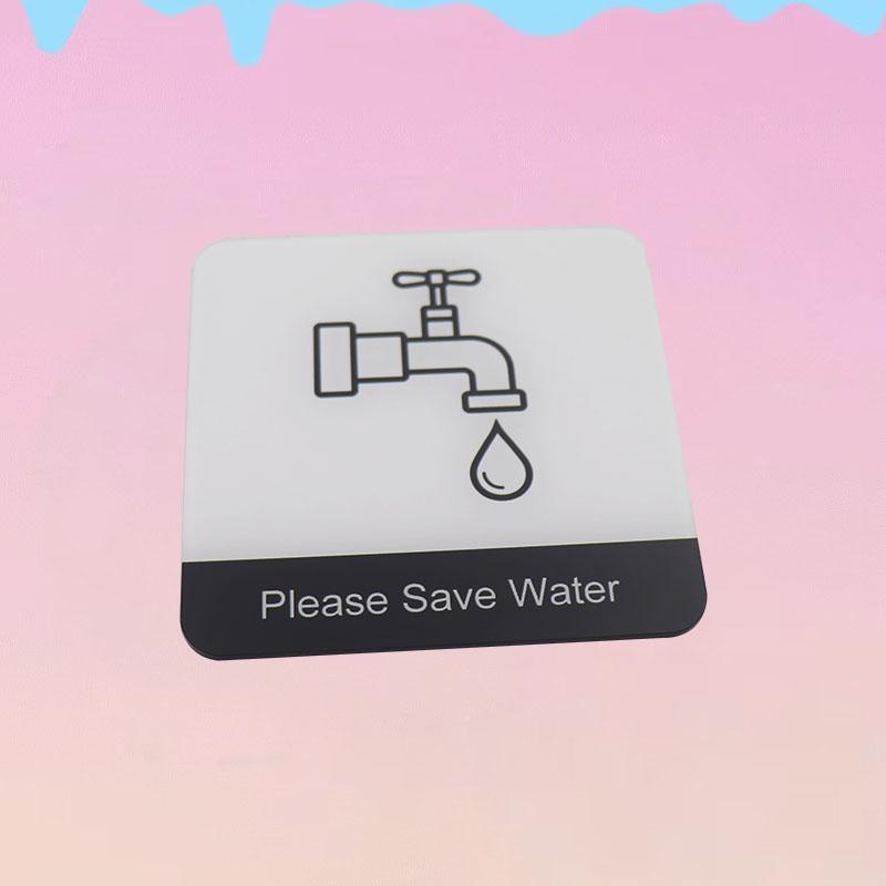 Creative Signage Please Save Water Sign Wall Label Sticker Warning Badge for Restrooms Kitchens Beside sinks Factory workshops School Laboratories
