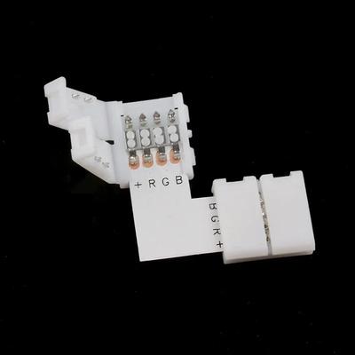 4 Stück L-Form 4-Pin RGB 5050 LED-Stecker LED-Streifenlicht-Steckverbinder L-förmiger Lichtstreifen-Eckverbinder