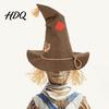 Fashionable Witch Hat Scarecrow Hat Novelty with Straw Halloween Costume Carnival Accessory for Cosplay Party Festival Dress Up Prop Lightweight