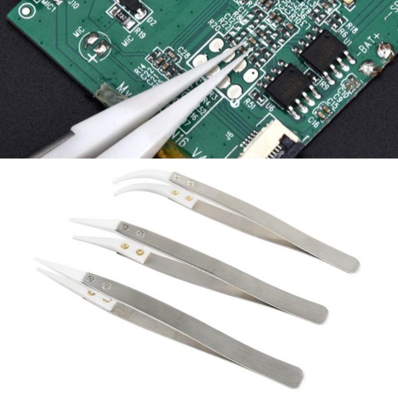 Keramikspitze Edelstahlpinzette Spitzen Hitzebeständig Spitze Pinzette Elektronik Lötpinzette Feine Spitze