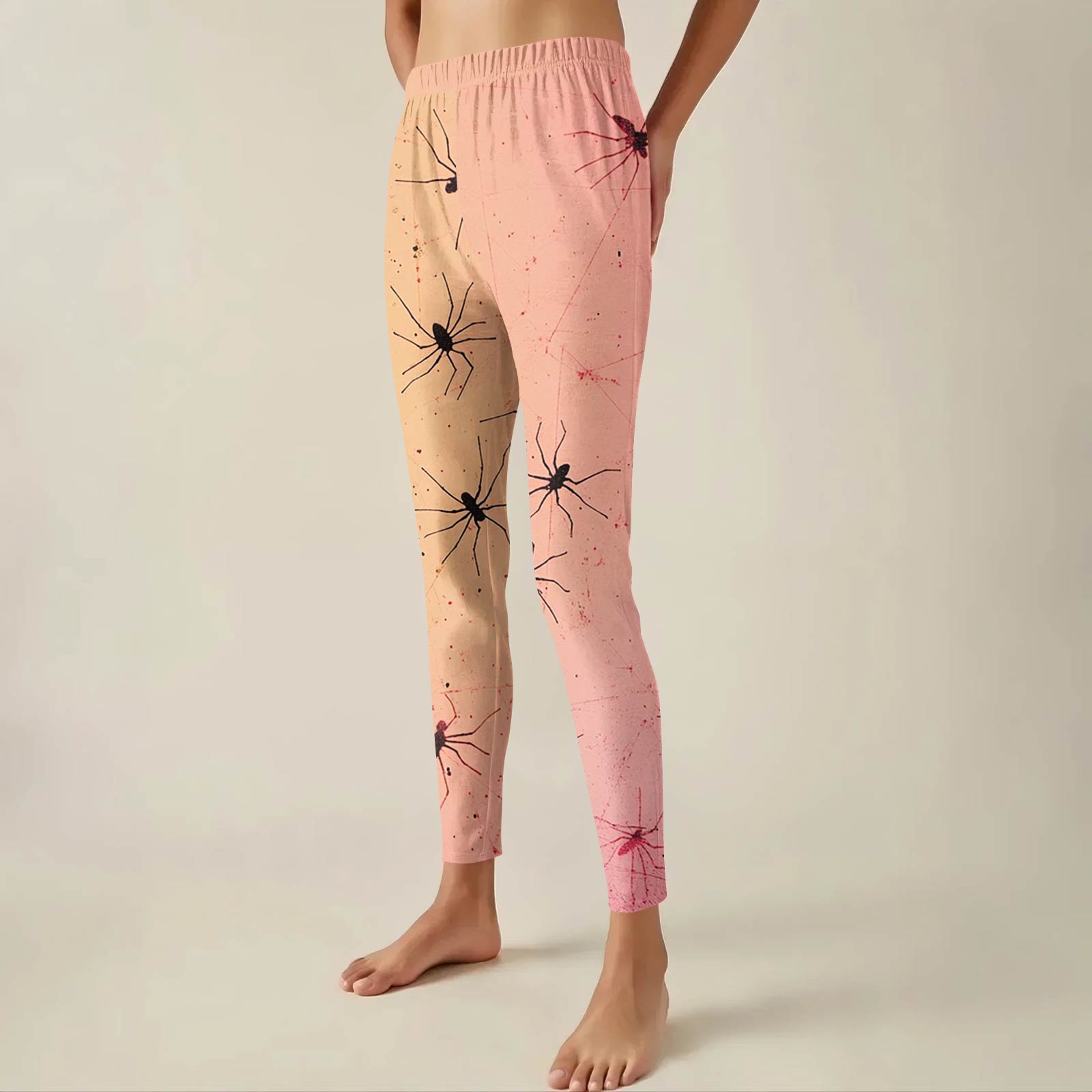 

Женские брюки с эластичным мягким низом и принтом Хэллоуина, повседневные домашние спальные брюки XXXL