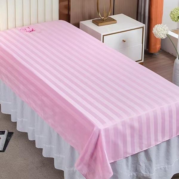 White Washable Beauty Salon Massage Bed Sheet with Hole - Anti-Dirty, Quick-Dry, Wrinkle-Resistant, Customizable.