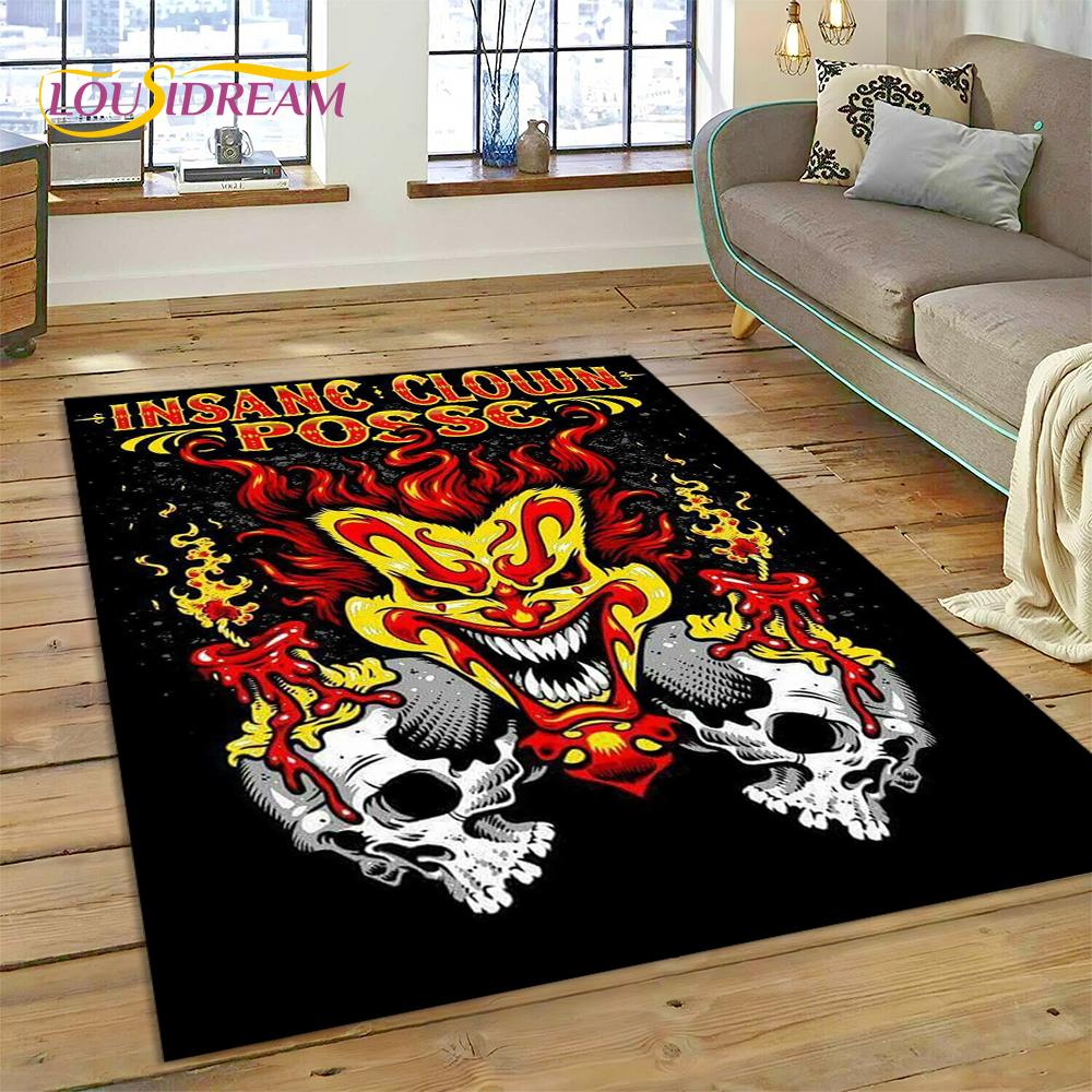 3D Rap Metal Insane Clown Posse Icp Juggalo Carpet Rug for Bedroom Living Room Home Sofa Decoration,Game Large Decor Floor Mat