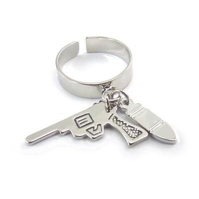 [K0933] - Silver 'Pistol' Foot Ring