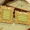 Tabletop Jewelry Display Holder with Ornate Frame, Four Ring Rows for Counter Merchandising, Vanity Storage, and Styling Use