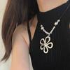 Retro Vintage Hollow Flower Charm Statement Simple Leather Cord Women Necklace Boho Jewelry