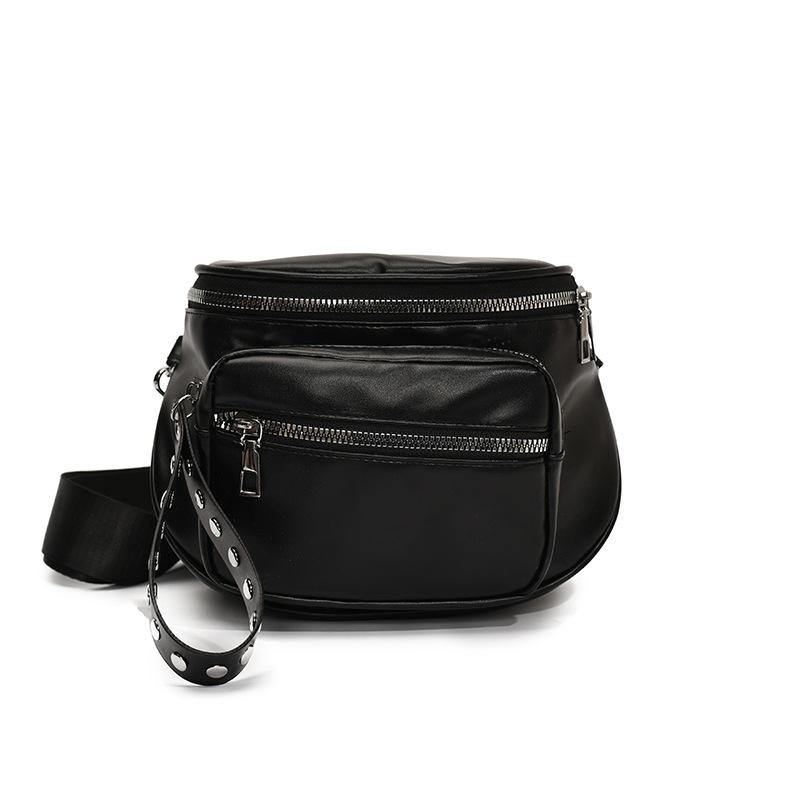 Women's bag 2025 new Korean version commuter bag trendy locomotive bag fashion casual shoulder bag solid color messenger bag