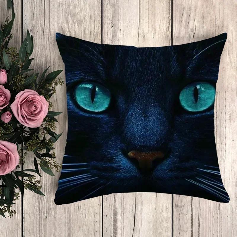 

Подушка Черный кот Декоративные подушки для дивана Наволочки Подушки для дивана Наволочка Роскошная подушка для украшения автомобиля 66x66cm