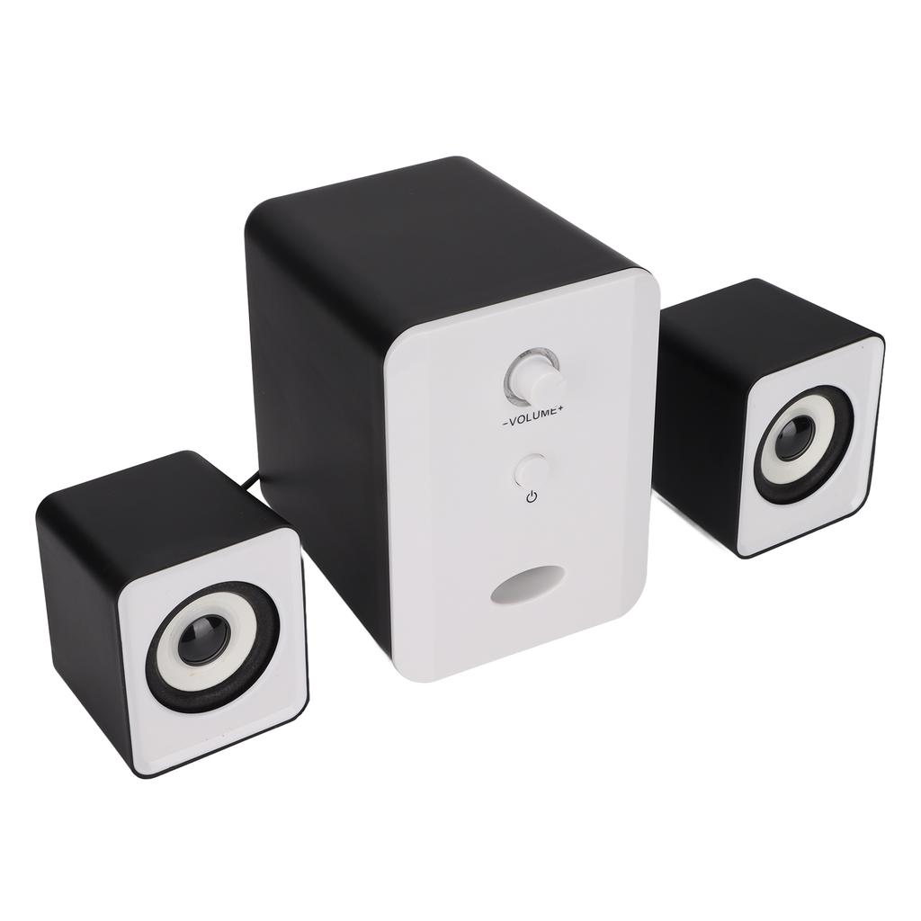 USB Powered Desktop Speakers Computer Speakers with Subwoofer for PC Laptop Tablet DesktopDazzle Version Black White