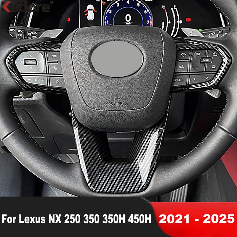 Car Steering Wheel Panel Cover Trim For Lexus NX 250 350 350H 450H 2024 2025 Carbon Fiber Interior Accessories