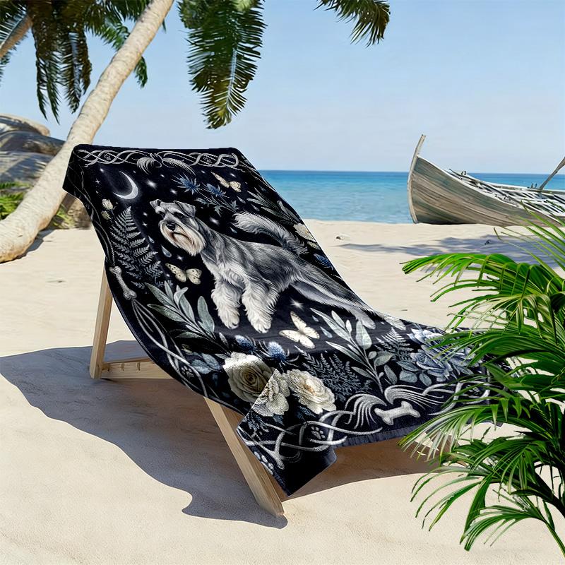 Vintage Floral Dragon Print Strandtuch, Großes Weiches Schnelltrocknendes Handtuch für Strand Camping Schwimmen