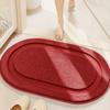 Oval Bathroom Rug, Microfiber Soft Highly Absorbent Bath Rug, Non-Slip Plush Fluffy Door Mat for Shower Bathtub Sink Entrance