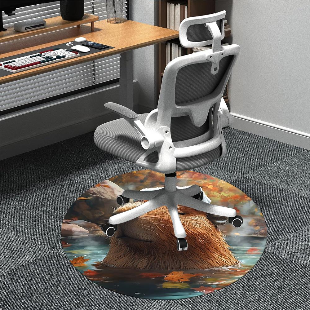 

1pc Capybara Springs Chair Carpet for Office - Durable, Ideal for Chair Mats, Stylish & Functional Decorative Rug yy260203063 80cm by 80cm