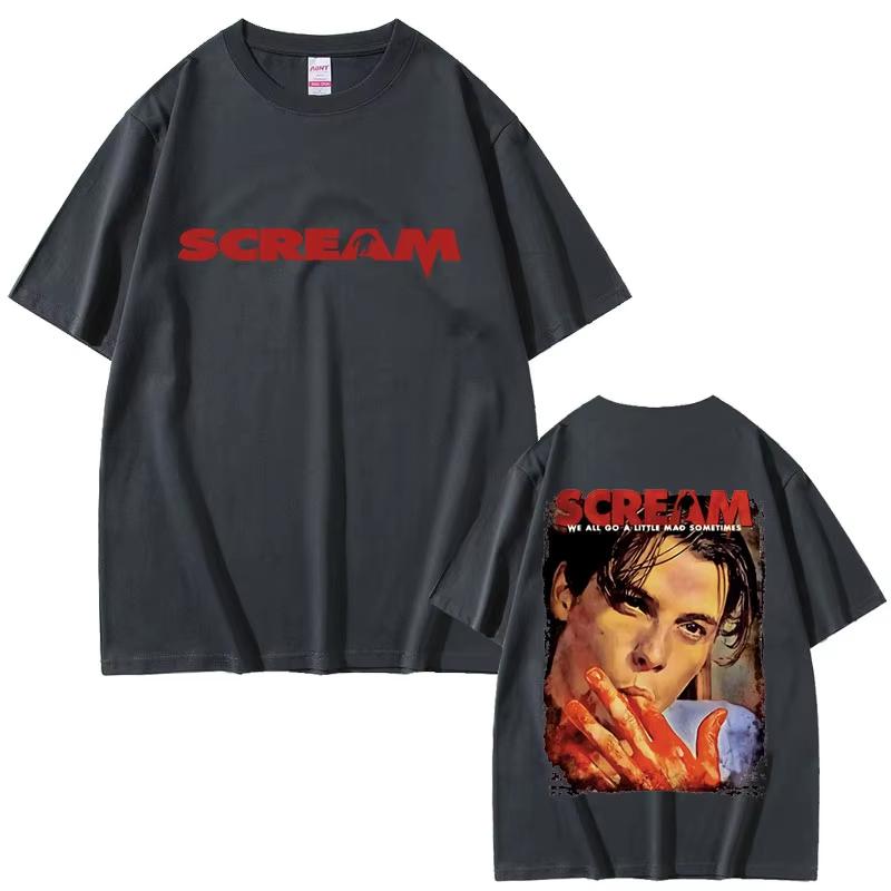 90s Horror Movie Scream Vintage Graphic Tshirts Billy Loomis Print Tshirt We All Go A Little Mad Billy Halloween Unisex T Shirts