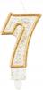 B&C Number "7" Candle, Gold Outline, 1 Pack