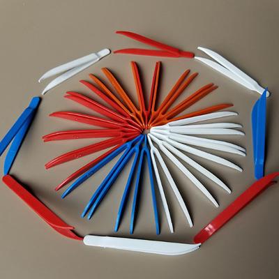Pinzas de plástico desechables de 20 piezas, pinzas de codo blancas, pinzas pequeñas de plástico de juguete