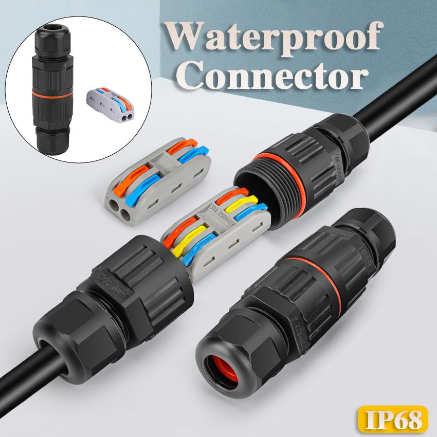 1PC Vodotěsný spojovací vodič s krytím IP68 Rychlé připojení Vodotěsný konektor 2/3kolíkový pájecí kabel Méně LED lampy Venkovní deštivzdorný terminál