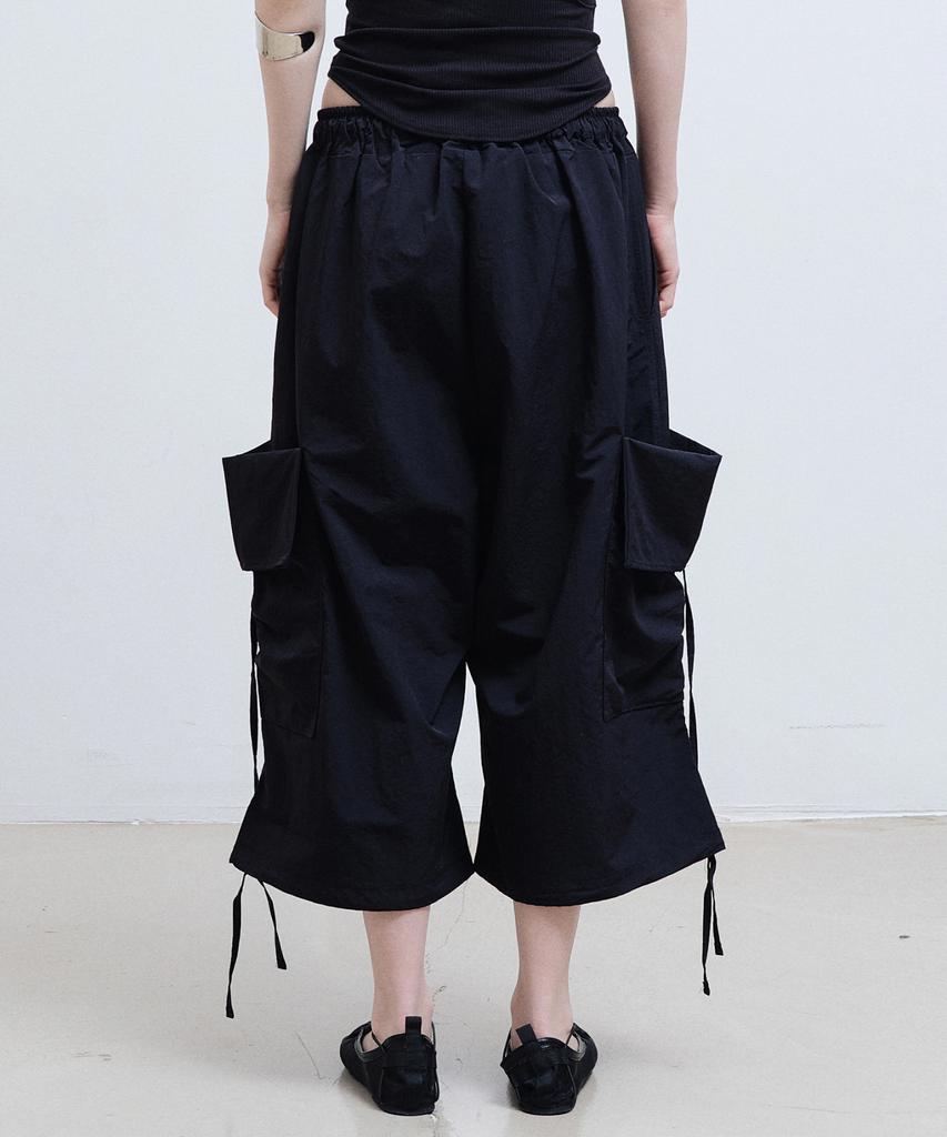 Nigaennikol Bermuda Utility Cargo Pants_Black