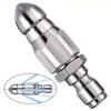 Water Jet High Pressure Sprayer Nozzle Clean Sewer 1/4" Stainless Steel Pressure Washer Quick Plug Drain Hose Nozzle Tool Water