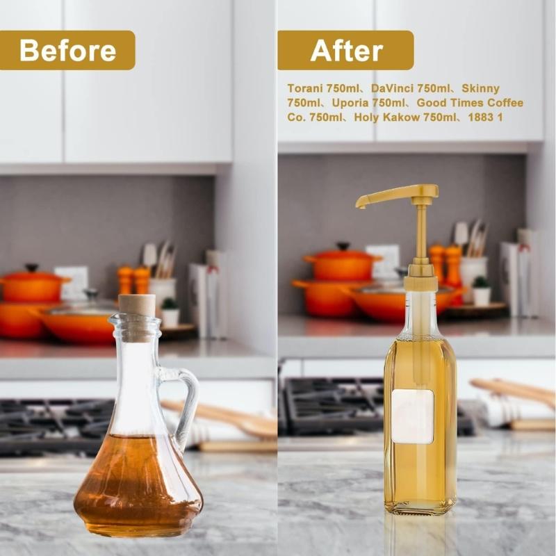 4pcs Coffee Syrup Pump Dispenser Syrup Pumps for Coffee Syrup Bottle Coffee Syrup Pump Dispensers Kitchen Supplies