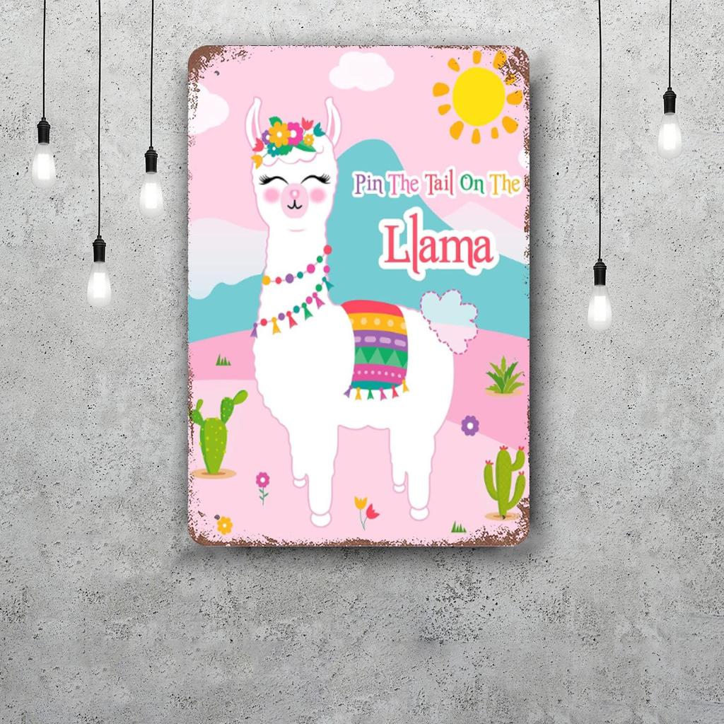Llama Animal Retro Vintage Tin Sign Poster Decorative Plaque Metal Plate Wall Decor
