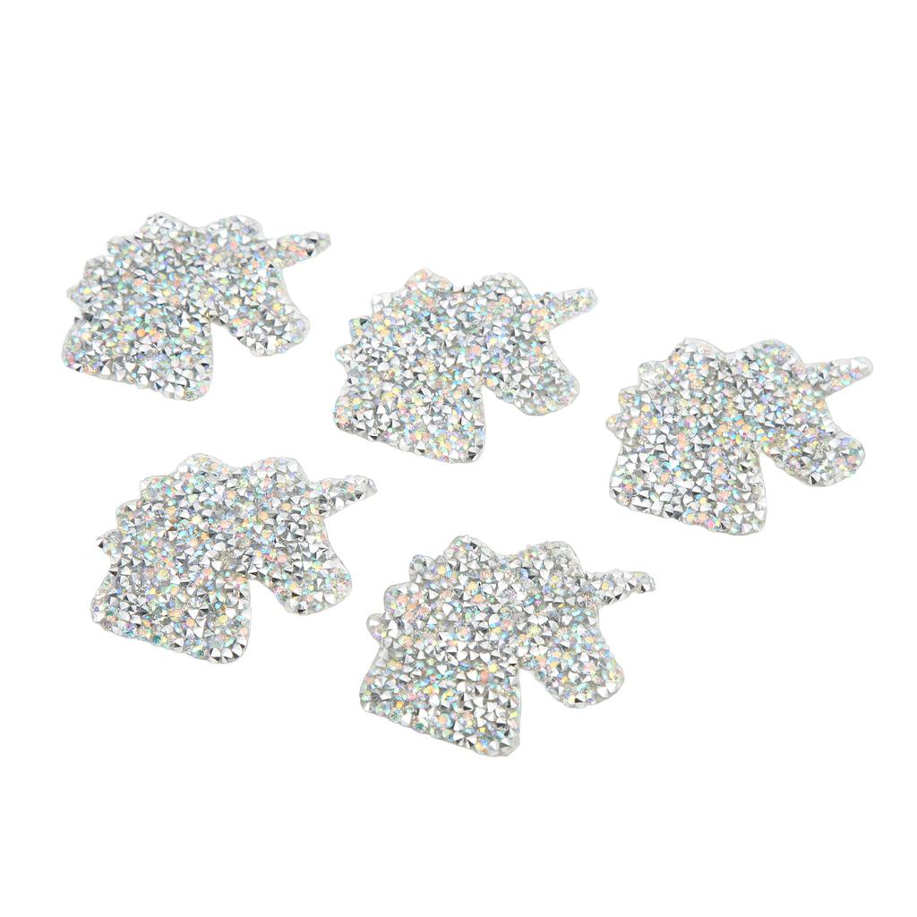 5 stücke Eisen Auf Patches Glänzend Niedlichen Einhorn Muster Strass Patches Hot Melt Adhesive Eisen Auf