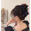 French Elegant Hair Clip Black Bow Claw Clip Hepburn Style Women Girl Back Of Head Tie Hairpin Fashion Hair Accessories