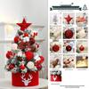 DIY Blue & White PVC Flocked Christmas Tree Set with Ornaments