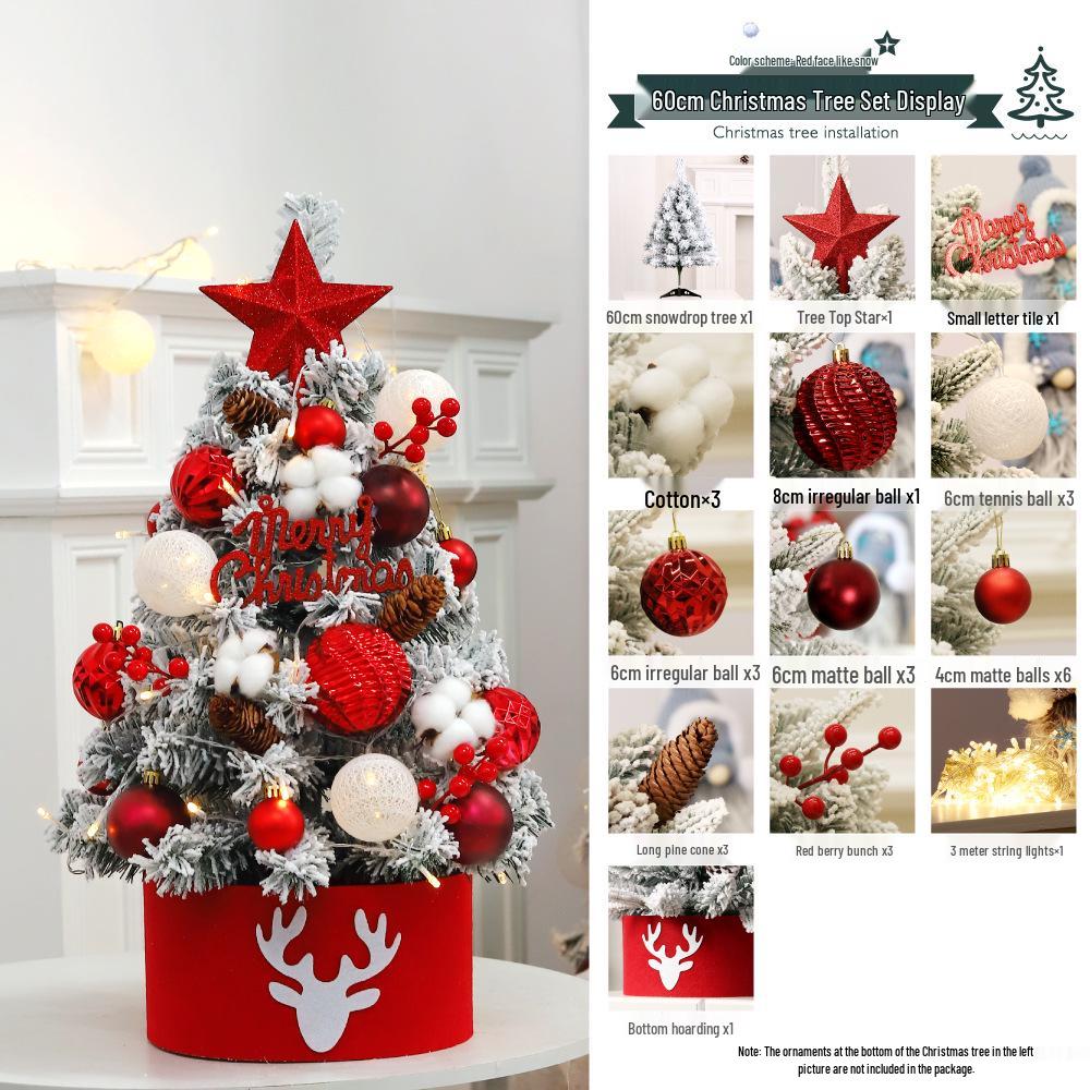 DIY Blue & White PVC Flocked Christmas Tree Set with Ornaments