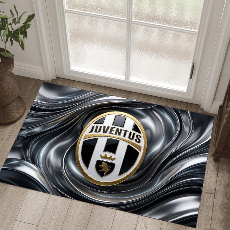 Tappeto in Velluto di Cristallo Design Juventus FC Accogliente Non?Tappeto Stampato Antiscivolo per Camera da Letto Soggiorno Ingresso