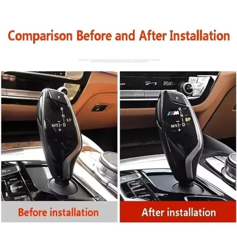 -Car Shift Knob Panel Gear Button Cover Sticker For BMW 1 3 5 7 Series X1 X3 X5 X6 M3 M5 F01 F10 F30 F35 F15 F16 F18 F34 F36 E71