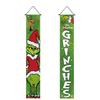 New Arrival! 30*180cm Christmas GreenGhost Couplets - Polyester,Durable& Eye-catching Design for Home & Cafe Decoration.