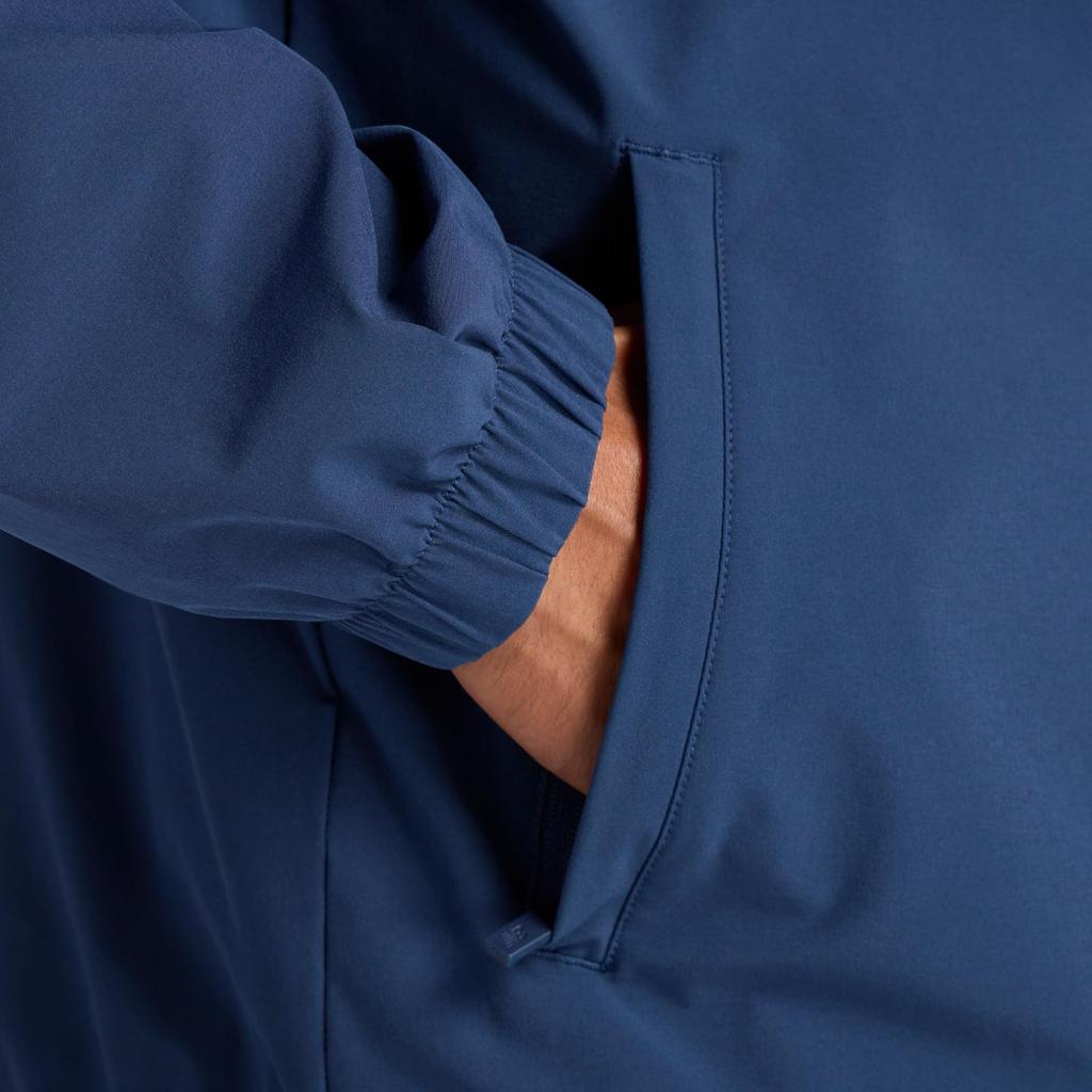 New Balance Men's Woven Track Coat Jacket Mesh Lining Nylon Windbreaker (AMJ53170) NB Navy Size S