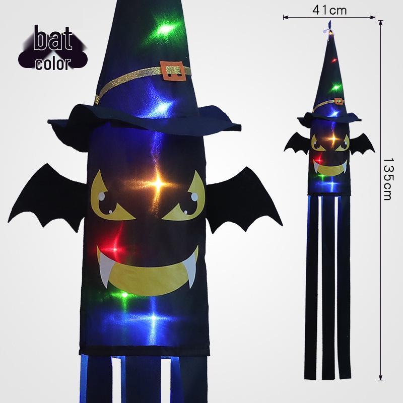 LED Pumpkin Lantern Wizard Hat Halloween String Lights: Spooky Atmosphere & Colored Ghost Festive Decor
