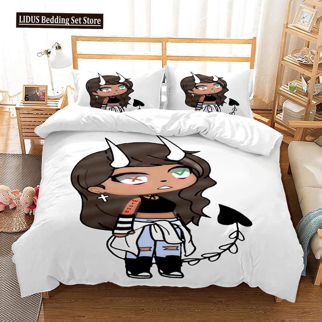 3D Printed New Gacha Life Bedding Set Pillowcase Duvet Cover 3Pcs Double Twin Full Queen King Adult Boys Bedclothes Quilt Cover