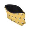Yellow Cartoon Bee Print Makeup Storage Bag, Cute Portable Zipper Cosmetic Bag, Lightweight Durable Toiletry Bag